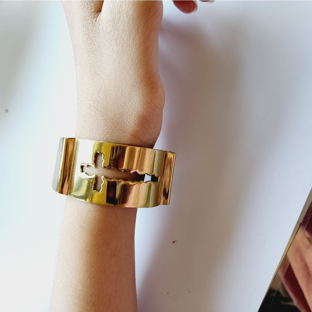 Cross Gold Bangle - image 1